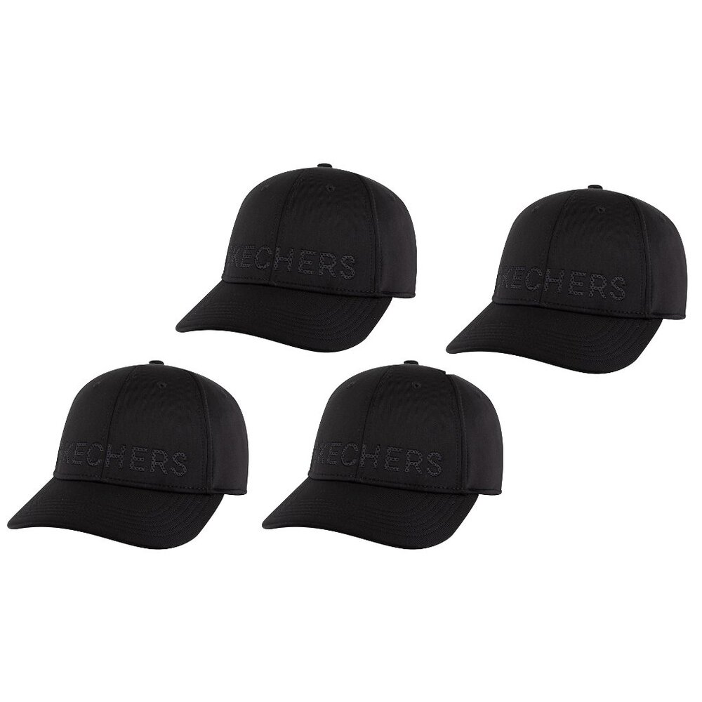 NWT 4-Pack Skechers Tonal Skechers Logo Hat Bold Black One Size